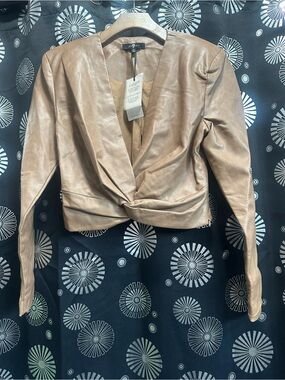 7 for All Mankind Cropped
Faux Leather Top new  with tag .